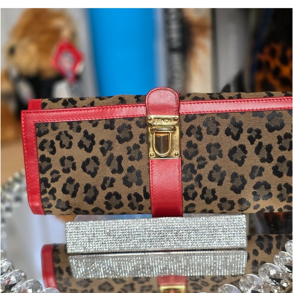Preloved Vintage Fendi Roll Pouch/Clutch with push lock